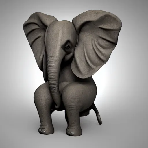 Prompt: chair shaped like an elephant, hiqh quality 3 d rendering