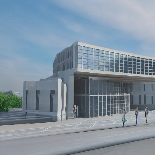 Image similar to parametric design architecture maternity centre in Azerbaijan, unreal engine 5, 8k
