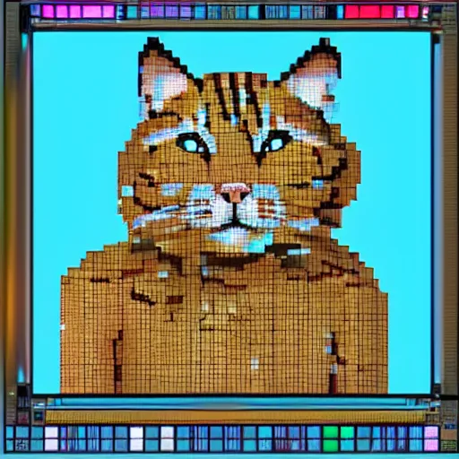 Prompt: in 4. 5 5 s for @ this cat does not exist's! dream frozen food pixel art with hdd image, lauretta jones