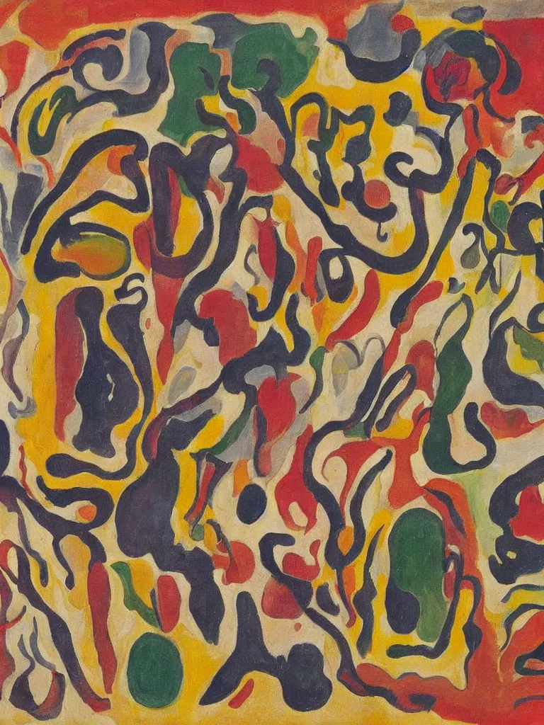 Prompt: an abstract painting by andre masson, natural colors,