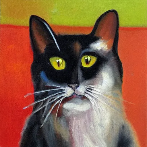 Prompt: a cat with a monicle, oil painting