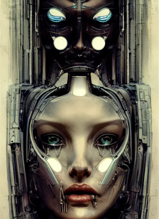 Image similar to a young beautiful female cyborg profile face, by h. r. giger, by ismail inceoglu, by kiki smith, glamor shot, vintage, closeup, f / 2. 8, low contrast, 1 6 k, rim lighting, cinematic lighting, insanely detailed and intricate, hypermaximalist, elegant, ornate, hyper realistic, super detailed