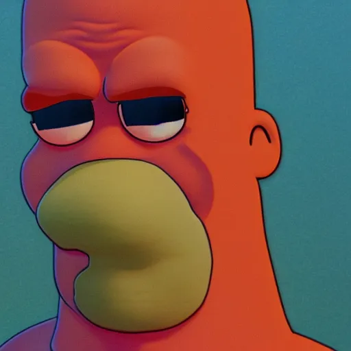 Image similar to photorealistic homer simpson