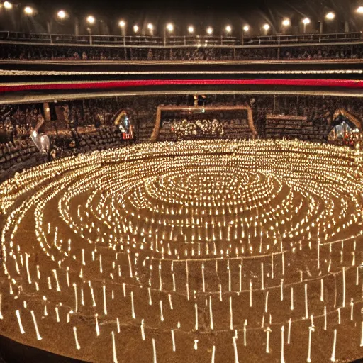 Image similar to the arena of the ancient circus , shining with thousands of candles