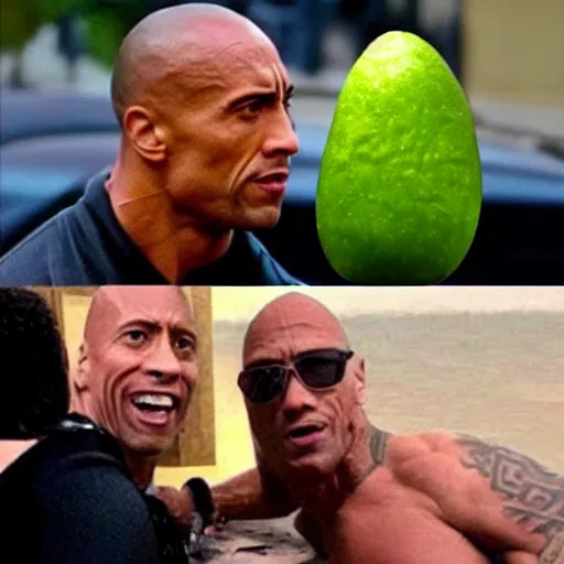 Image similar to the rock as an avocado