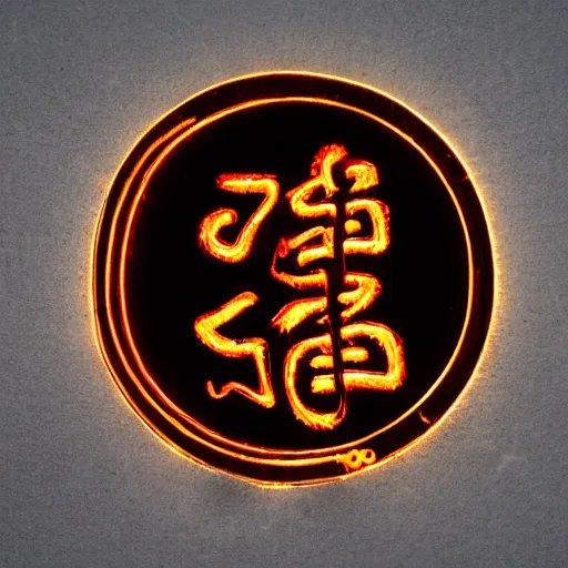 Prompt: glowing Chinese character