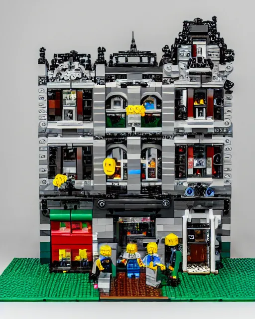 Image similar to high quality photograph of an intricate detailed accurate lego set of a modern computer