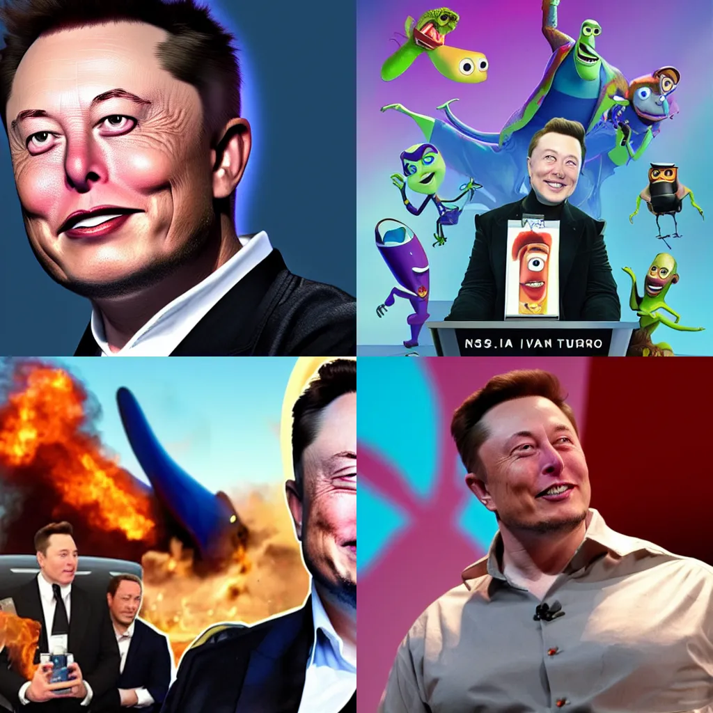 Prompt: pixar villain elon musk