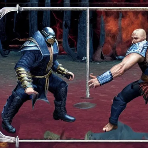 Image similar to mortal combat zalenskiy vs putin