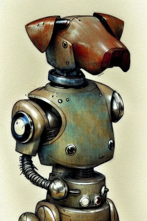 Image similar to (((((1950s retro robot dog . muted colors.))))) by Jean-Baptiste Monge !!!!!!!!!!!!!!!!!!!!!!!!!!!