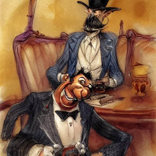 Image similar to the drunk french baron by peter de seve