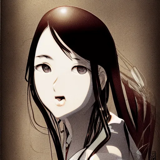 Image similar to young girl by tatsuki fujimoto, detailed, manga, illustration