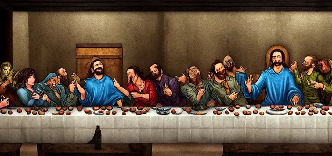 Image similar to The Last Supper but with Fallout characters