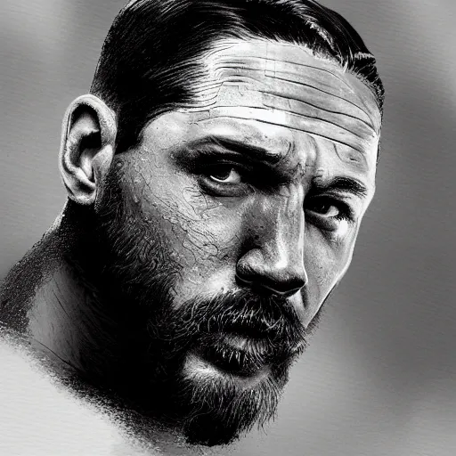 Prompt: ultra realistic portrait of Tom Hardy, detailed, 8K, sketch style,