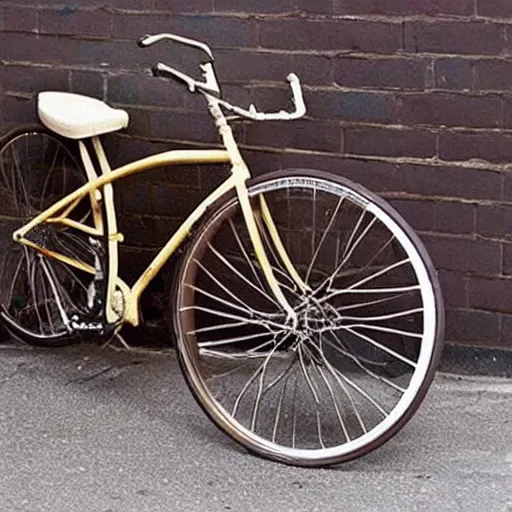 Prompt: bike with wheels made from donuts