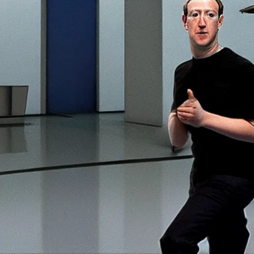 Prompt: mark Zuckerberg in the matrix cool pose