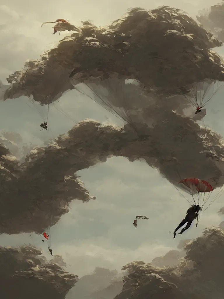 Image similar to parachute by disney concept artists, blunt borders, rule of thirds