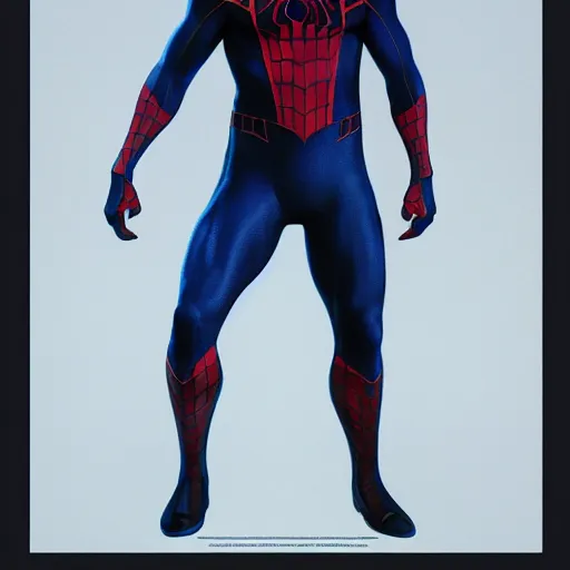 Image similar to ryan reynolds as a black and blue suit spider - man, cinematic, volumetric lighting, f 8 aperture, cinematic eastman 5 3 8 4 film, photorealistic by greg rutkowski, by stanley artgerm, by alphonse mucha