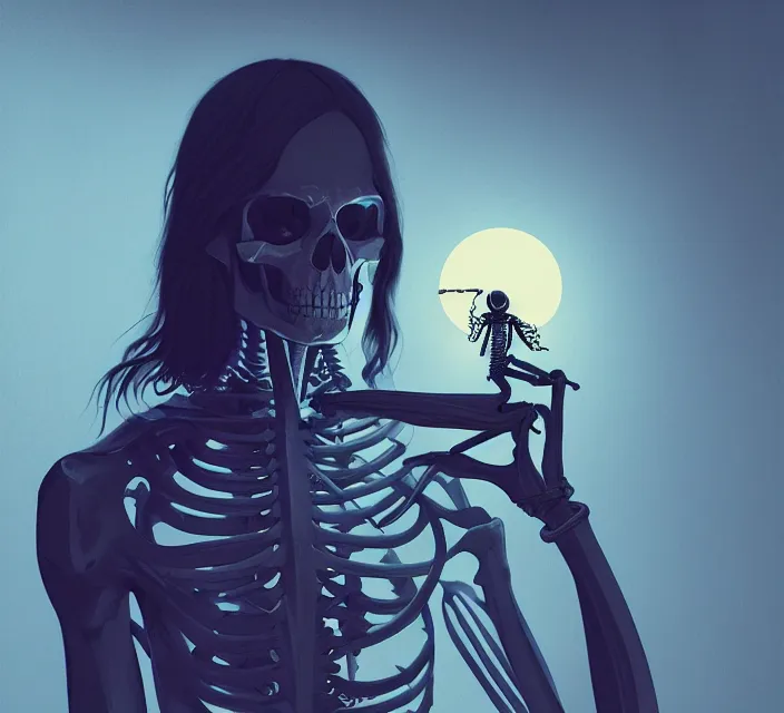 Prompt: neon skeleton jesus, noir, sharp focus, intricate, illustration, cell shaded, digital painting, highly detailed, matte, art by ilya kuvshinov, wlop, greg rutkowski, reflections, studio quality, james jean, artem demura