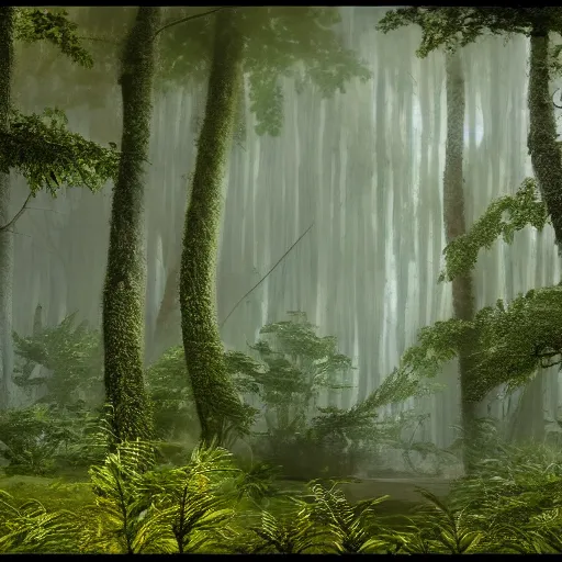 Prompt: Wild misty jungles, 8k, detailed, concept art, realistic, trending on artstation