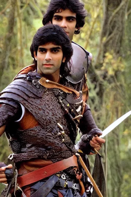 Image similar to intricate color photo of rishi sunak as robin of sherwood