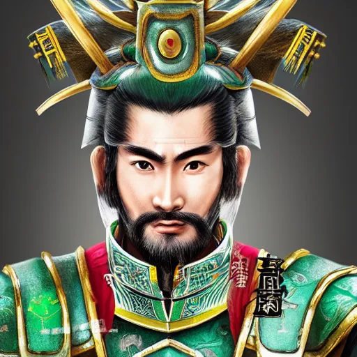 Image similar to portrait of liu bei from dynasty warriors ultra realistic, highly detailed, sharp focus, cinematic lighting, mood lighting, realistic, vivid colors, painting, photorealistic, digital art, non blurry, sharp, smooth, illustration