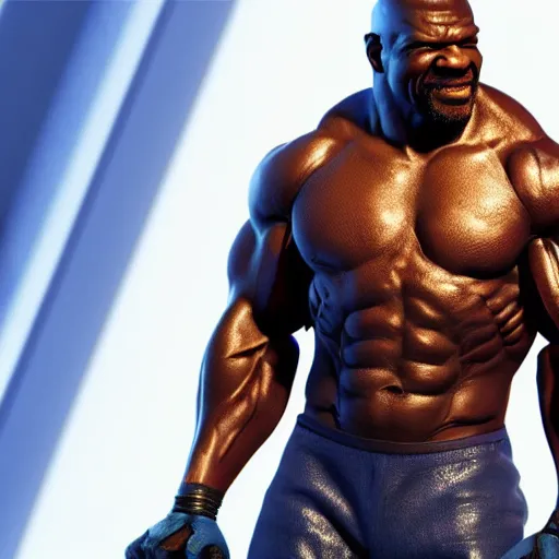 Prompt: still photo of terry crews silver surfer, highly detailed, photorealistic portrait, bright studio setting, studio lighting, crisp quality and light reflections, unreal engine 5 quality render