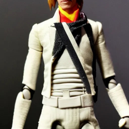 Prompt: david bowie action figure