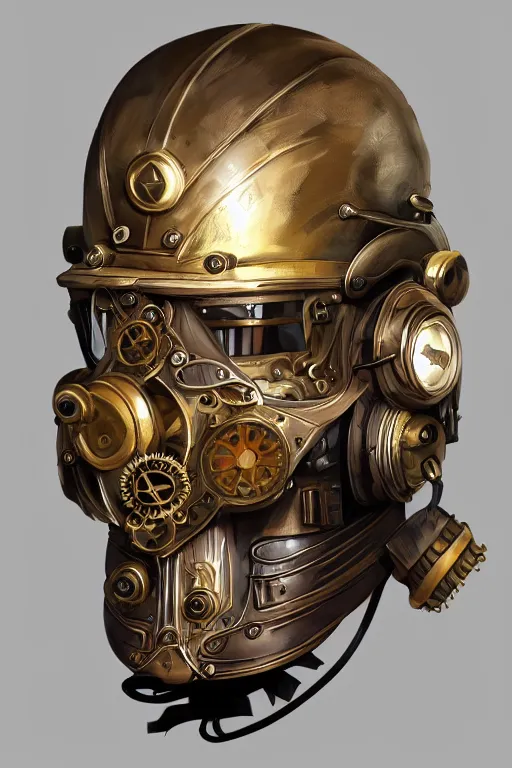 Image similar to steampunk helmet fantasy art mask robot ninja stylized digital illustration sharp focus, elegant intricate digital painting artstation concept art global illumination ray tracing advanced technology chaykin howard and campionpascale and cooke darwyn and davis jack