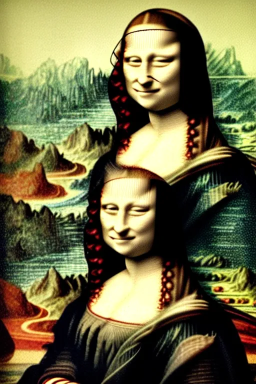 Image similar to mona lisa by van gogh