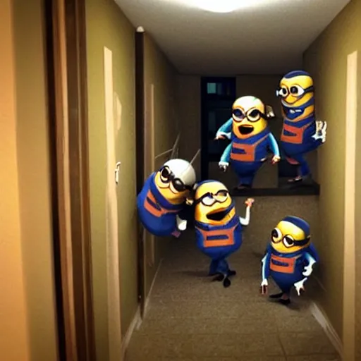 Prompt: evil minions raiding an apartment