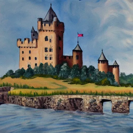 Prompt: painting of castle no frame