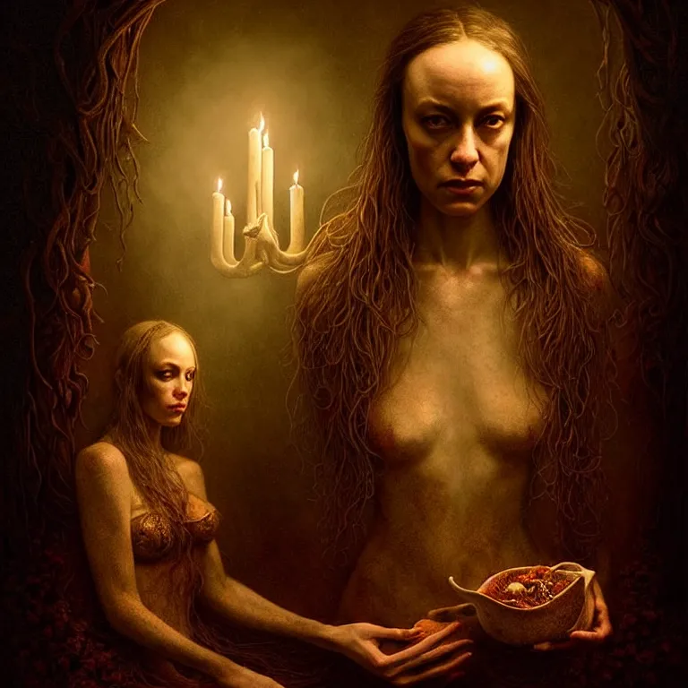 Image similar to epic professional digital art of hungry lindsay, ambient lighting, painted, intricate, detailed, foreboding, by leesha hannigan, wayne haag, reyna rochin, ignacio fernandez rios, mark ryden, iris van herpen,, epic, stunning, gorgeous, much wow, cinematic, masterpiece.