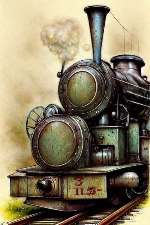 Image similar to (((((1950s train engine . muted colors.))))) by Jean-Baptiste Monge !!!!!!!!!!!!!!!!!!!!!!!!!!!