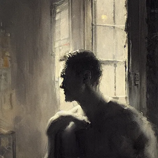 Image similar to portrait of an emotional spiderman, window light, by jeremy mann, anders zorn.