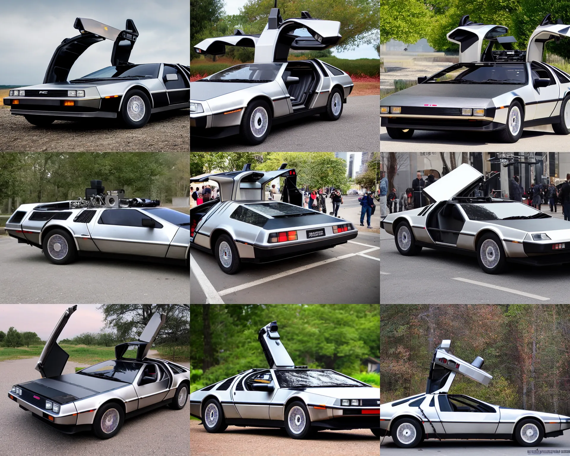 Image similar to new prototype delorean, dslr