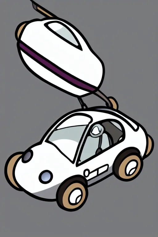 Image similar to basic digital drawing in photoshop of simple astronaut driving a fly car