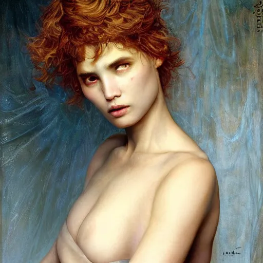 Image similar to epic masterpiece full body portrait a woman crying, beautiful face and flawless skin, perfect hands by Edgar Maxence and Ross Tran and Michael Whelan