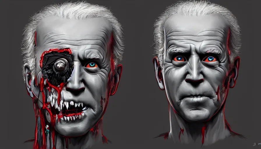 Image similar to Zombie Joe Biden paint by various artists, hyperdetailed, artstation, cgsociety, 8k