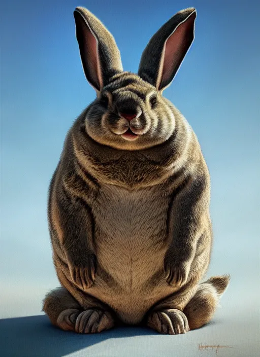 Image similar to high angle photo of a gorgeous big chungus in the style of stefan kostic, realistic, sharp focus, 8 k high definition, insanely detailed, intricate, elegant, art by stanley lau and artgerm