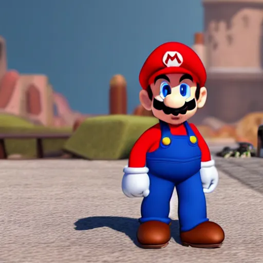 Image similar to mario from the mario bros series as the man with no name from the good the bad and the ugly ( still shot, cinematic still frame, studio lighting, high detailed, photo realistic, uhd, 8 k, good quality )