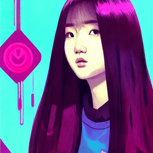Prompt: “ a portrait of lee chae dam from blackpink, rainy background, pink bright art masterpiece artstation. 8 k, sharp high quality artwork in style of jose daniel cabrera pena and greg rutkowski, concept art by tooth wu, hearthstone card game artwork. ”