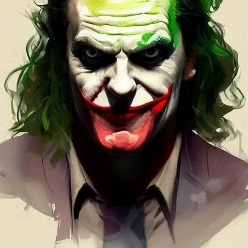 Image similar to henry cavil as joker, painted by wenjun lin, greg rutkowski