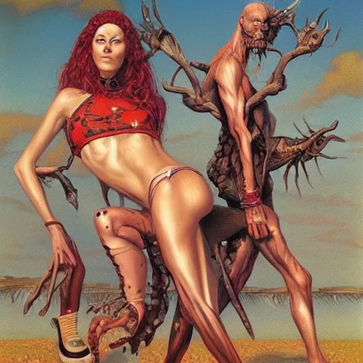 Image similar to an amazing masterpiece of art by gerald brom, trash humpers