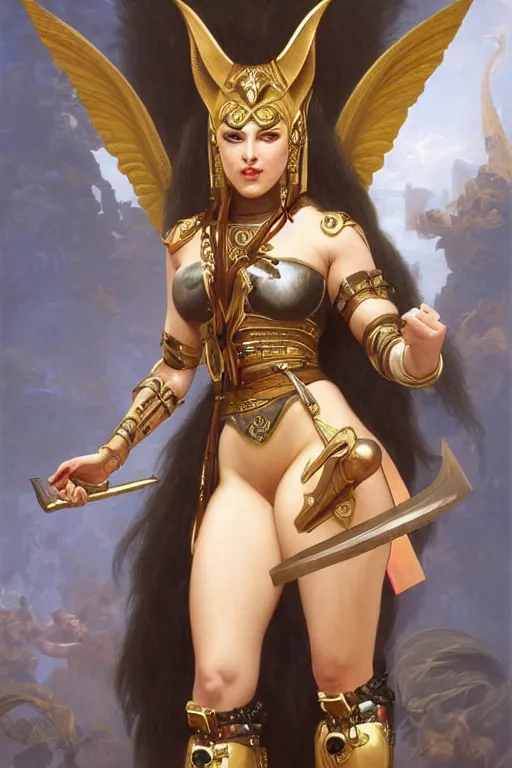 Prompt: full portrait of a beautiful female Anubis warrior, Mystical Valkyrie, Regal, Realistic, Refined, Detailed Digital Art, Oil Painting, François Boucher, William-Adolphe Bouguereau, Art Frahm, Steampunk, Walt Disney (1937), WLOP, Rossdraws, frank frazetta, dynamic lighting, daily deviation, very very very very very beautiful, character illustration by Greg Rutkowski, Thomas Kinkade, trending on artstation, Highly Detailed, Cinematic Lighting, Unreal Engine, 8k, HD