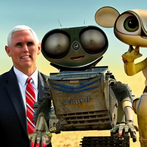 Prompt: mike pence in wall e