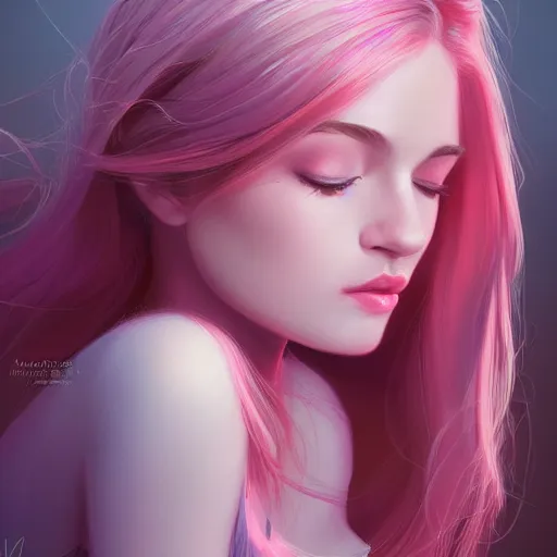 Image similar to teen girl, pink hair, gorgeous, amazing, elegant, intricate, highly detailed, digital painting, artstation, concept art, sharp focus, illustration, art by Ross tran