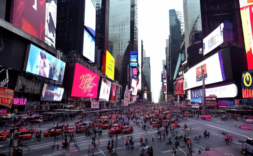 Image similar to power outage in Times Square, ominous