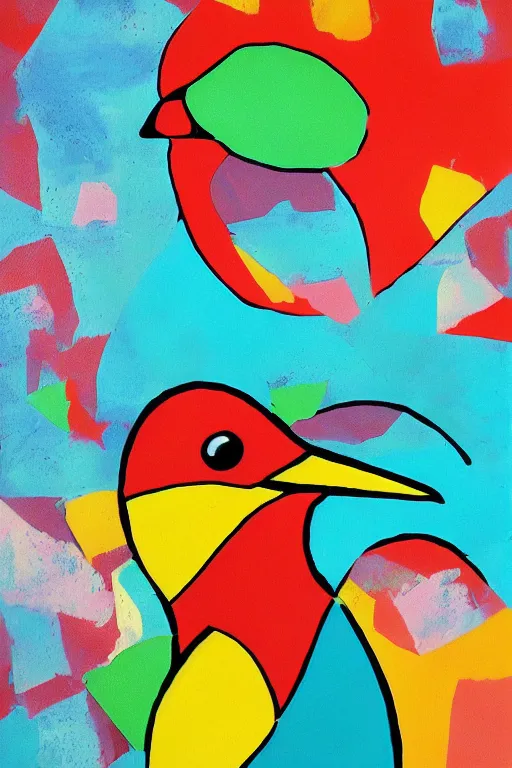 Image similar to a colorful bird drinking cola by bijou karman