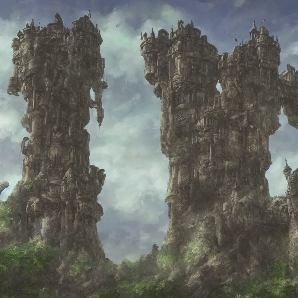 Image similar to A castle built on a strange, alien land where an ancient god of lovecratf sleep